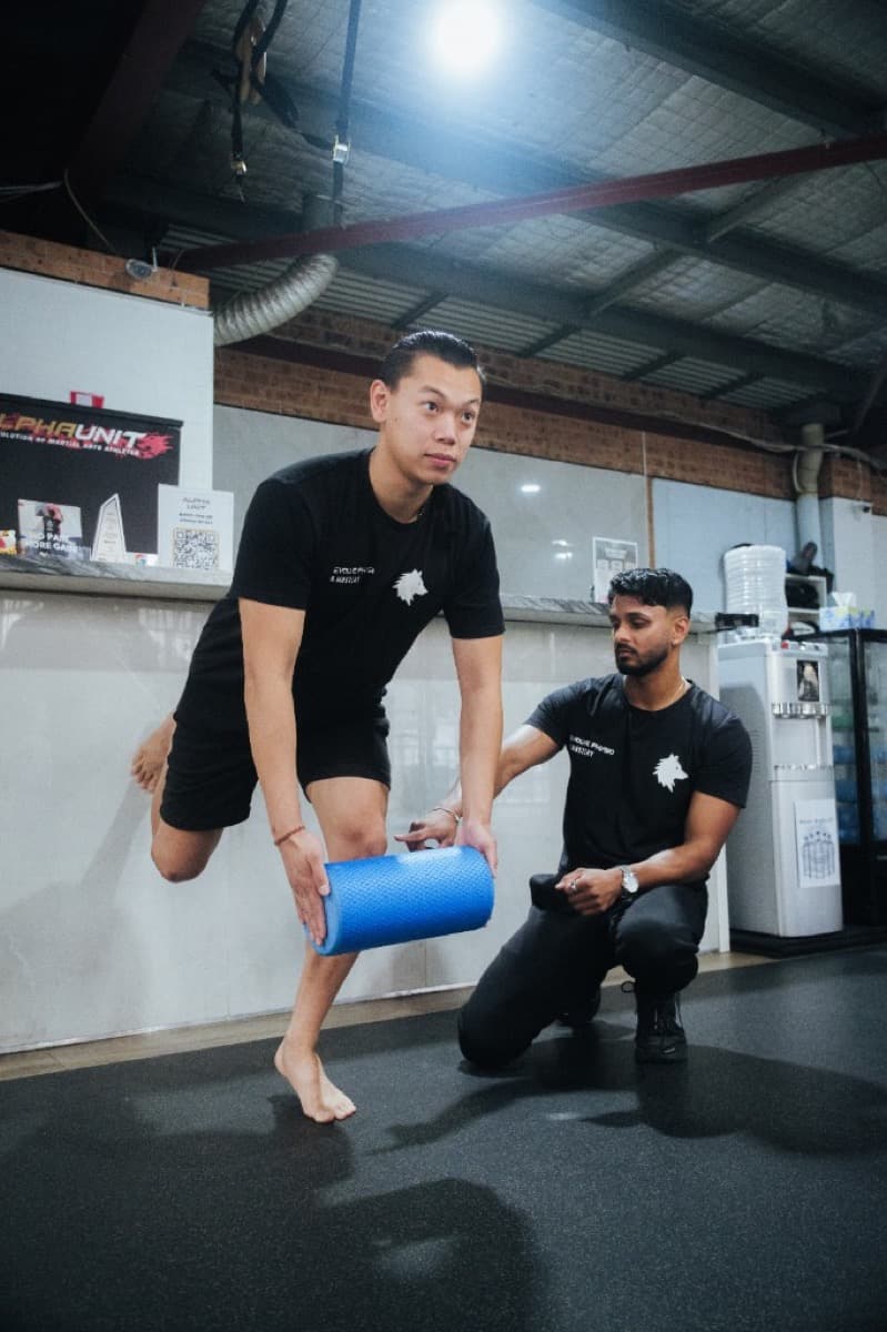 Lower limb rehabilitation session in the Evolve Cabramatta gym