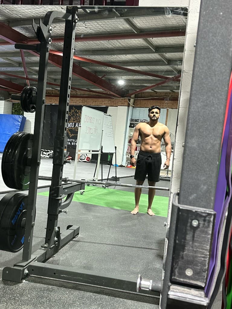 Shraz at the gym at the start of his comeback